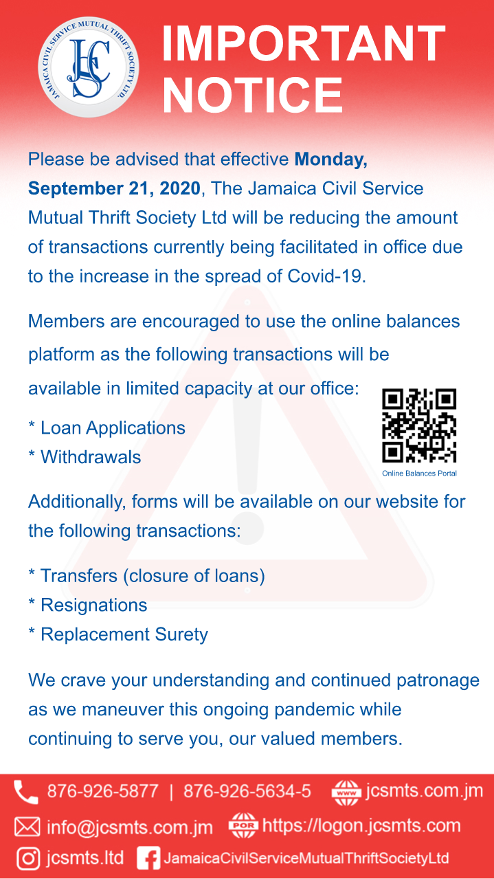 JCSMTS | Important Notice, COVID-19