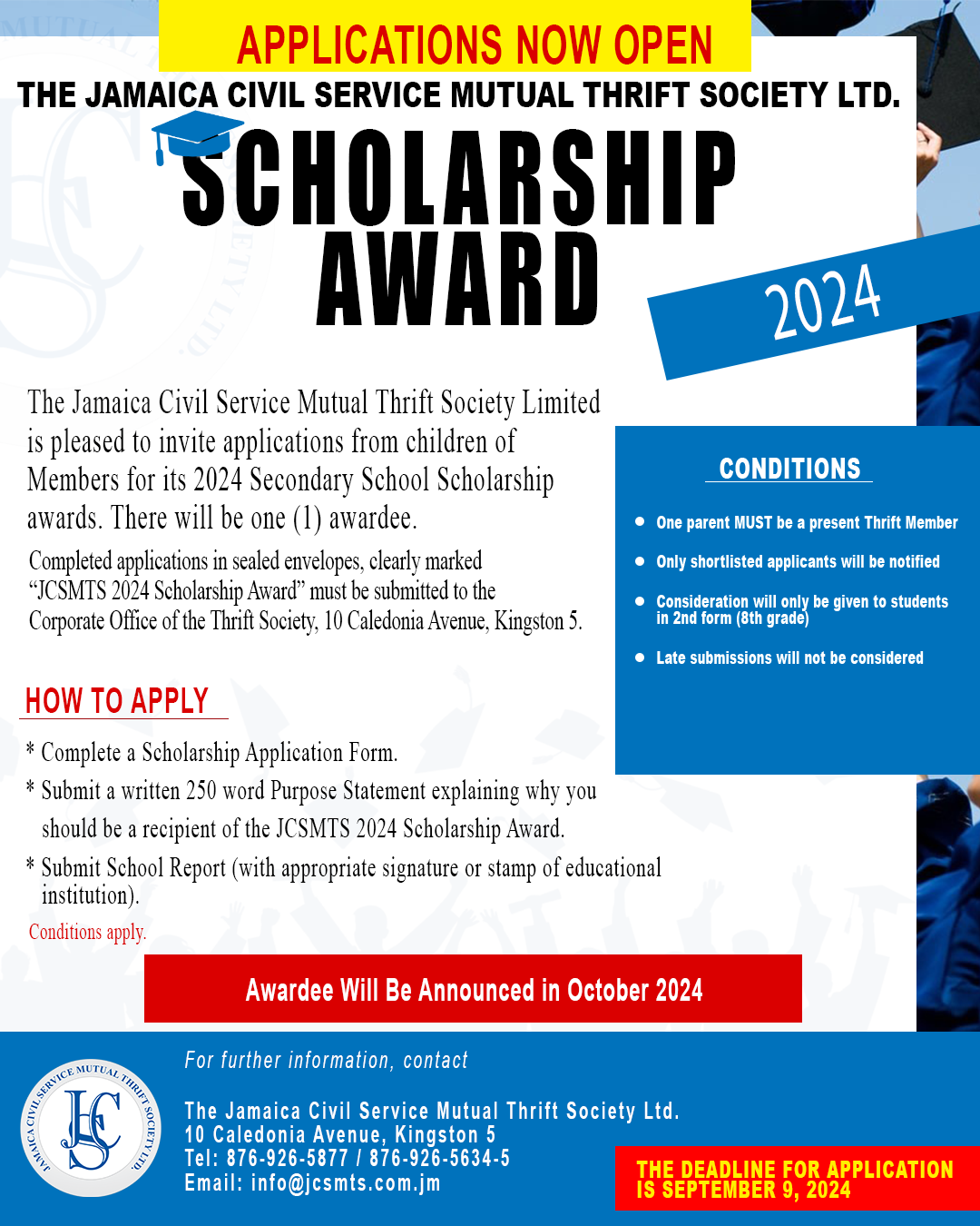 jcsmts scholarship award 2024